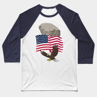 Rock Flag Eagle Baseball T-Shirt